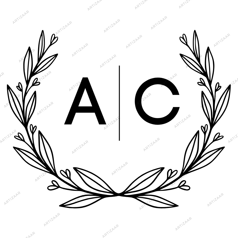 Stampila personalizata cu initialele numelor, Oris, 25 mm