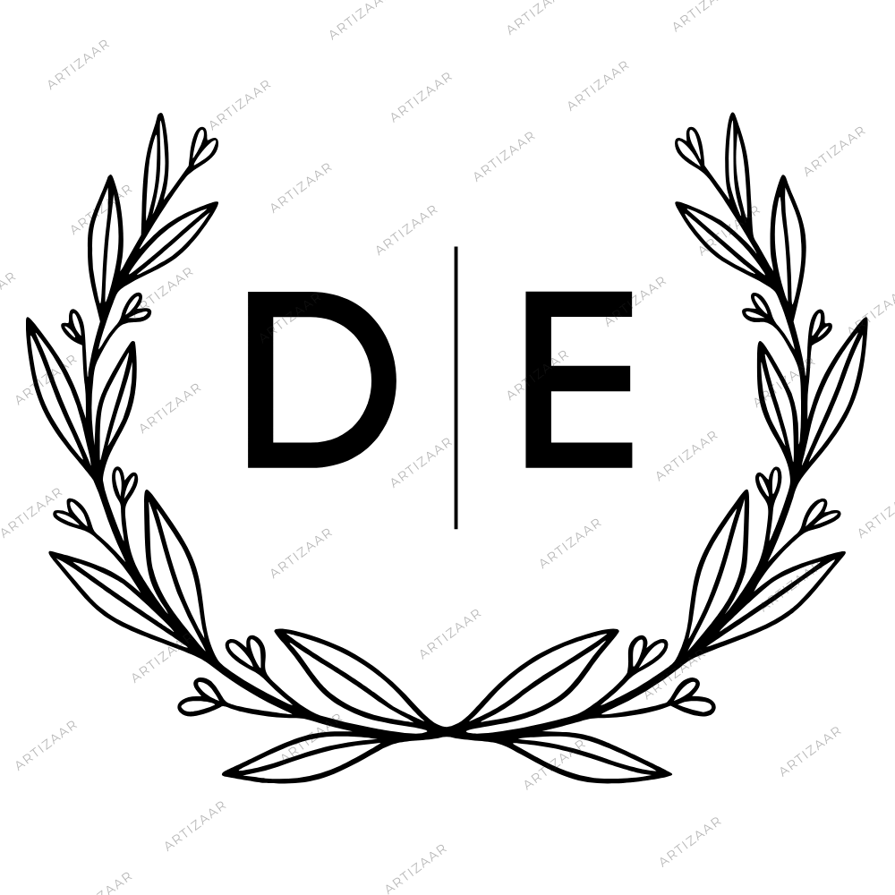 Stampila personalizata cu initialele numelor, Oris, 25 mm