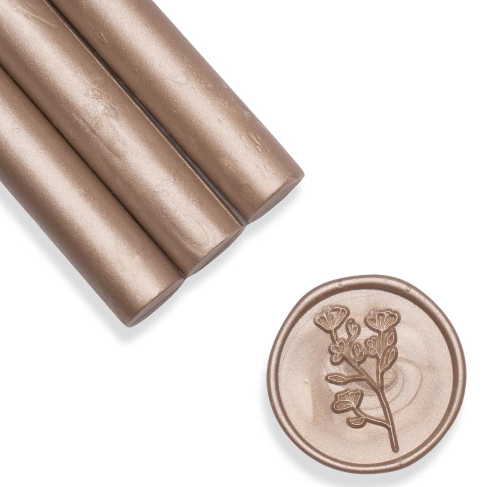 Baton ceara, champagne, sidefat, 1.1 x 13 cm, ceara pentru sigilii