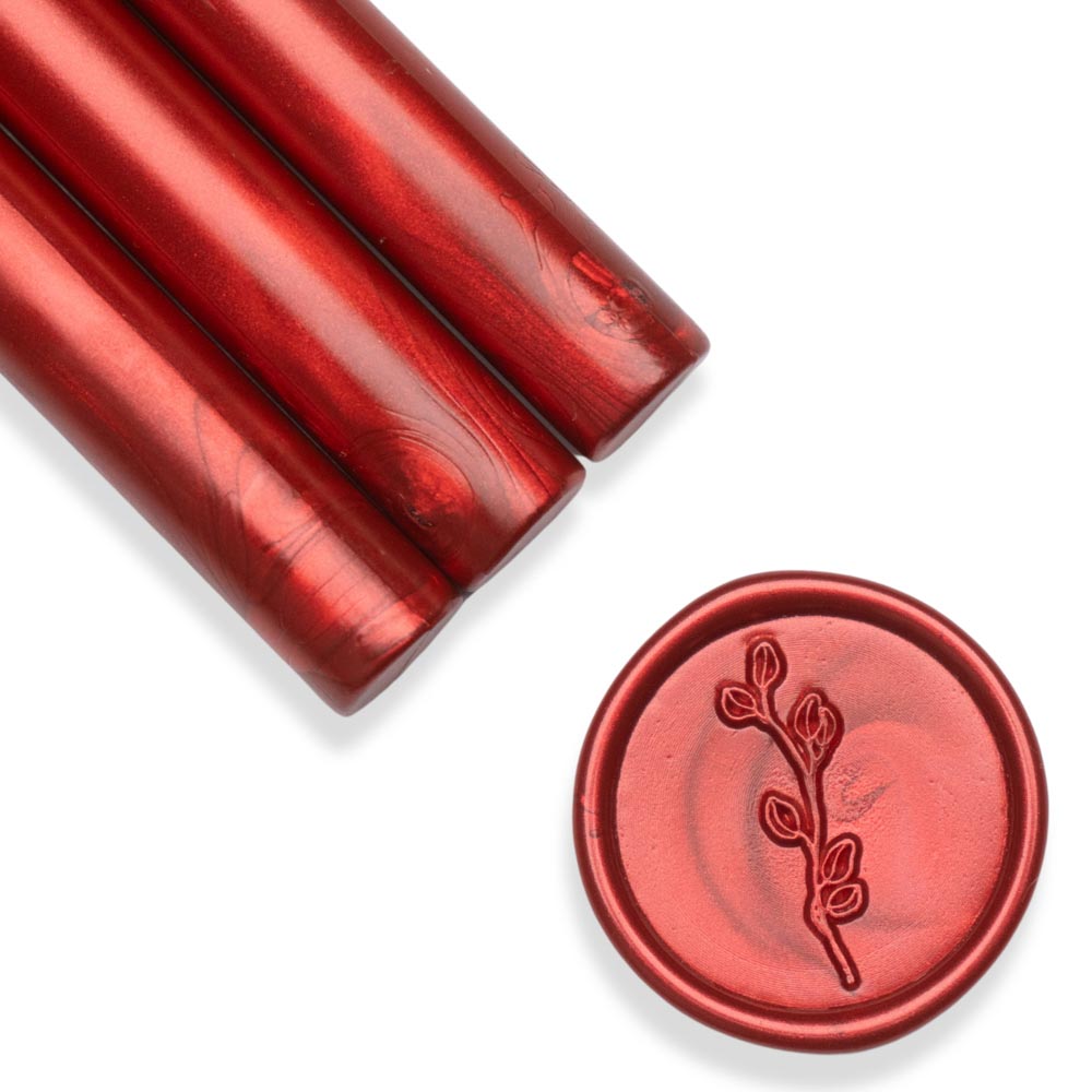 Baton ceara, rosu închis, sidefat metalizat, 1.1 x 13 cm, ceara pentru sigilii