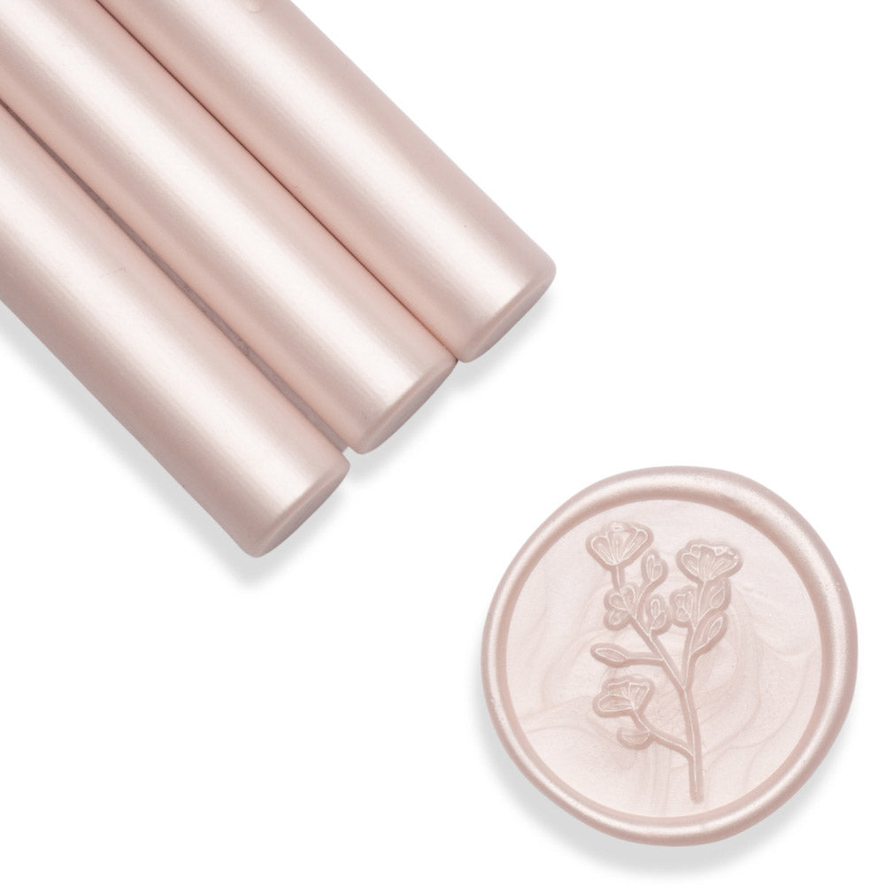 Baton ceara, roz catifea, sidefat, 1.1 x 13 cm, ceara pentru sigilii