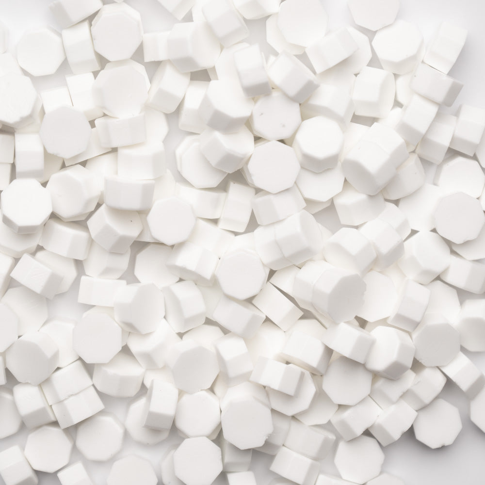 Beads ceara, alb opac, granule ceara pentru sigilii