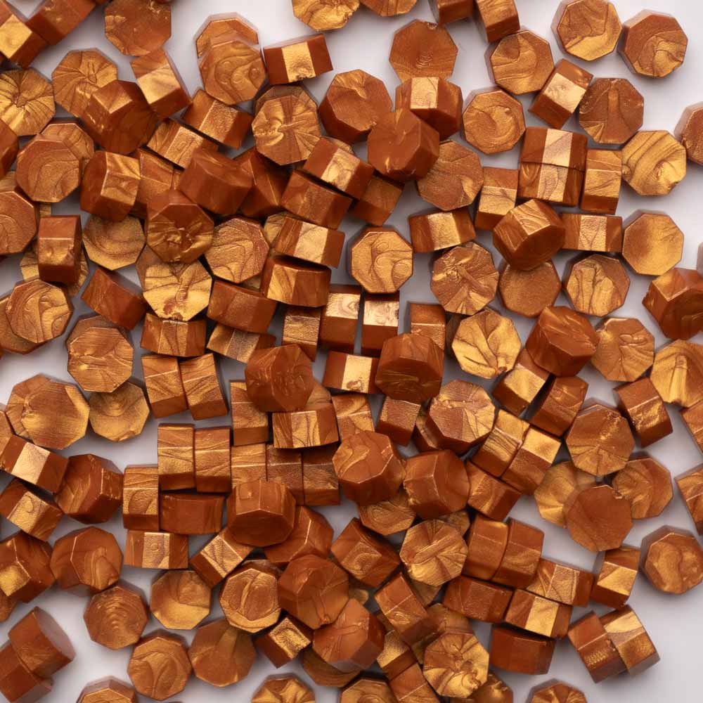 Beads ceara, cupru portocaliu sidefat, granule ceara pentru sigilii