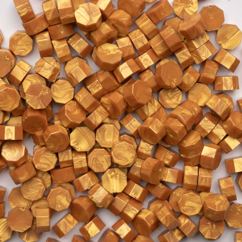 Beads ceara, gold sidefat, granule ceara pentru sigilii