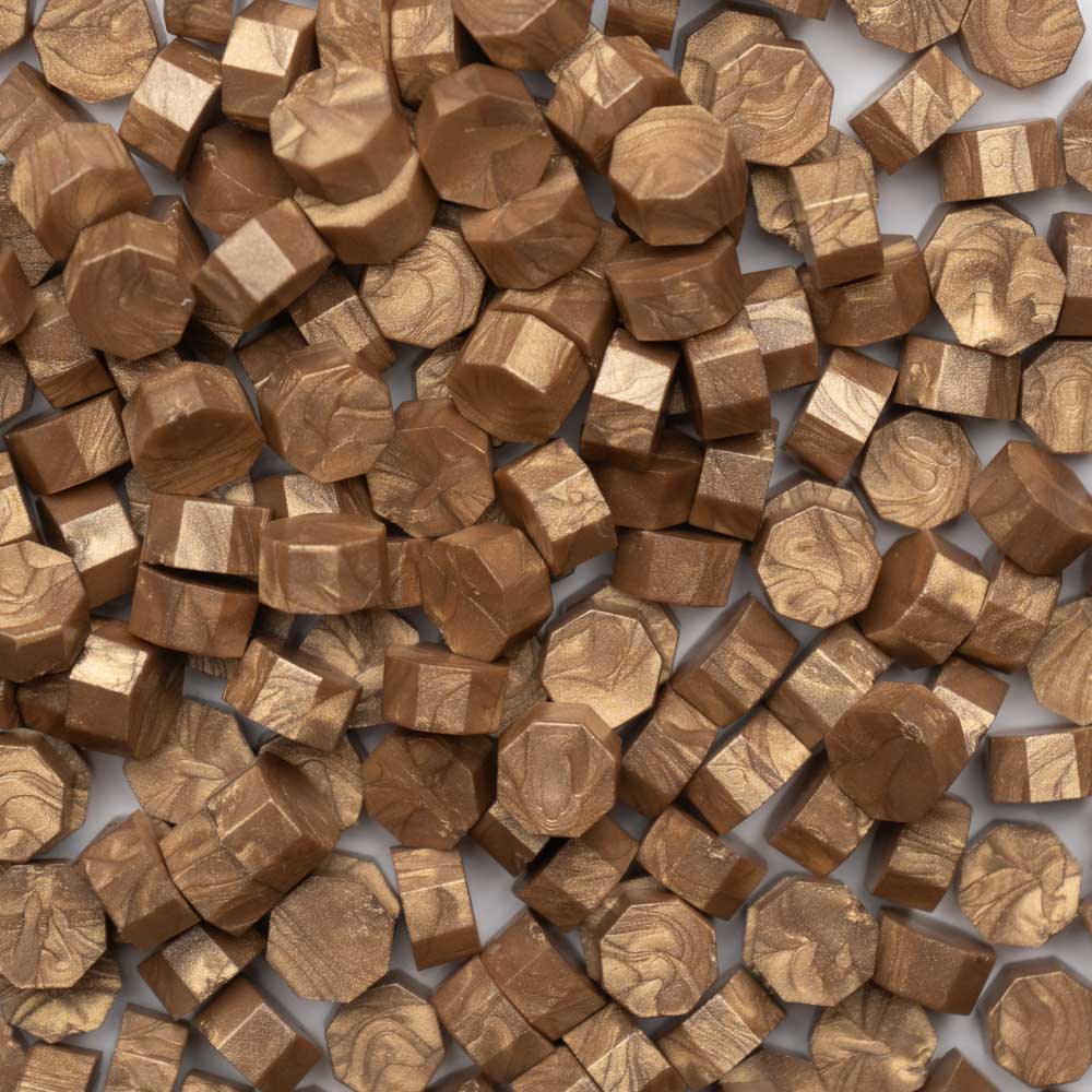 Beads ceara, gold-bronze sidefat, granule ceara pentru sigilii