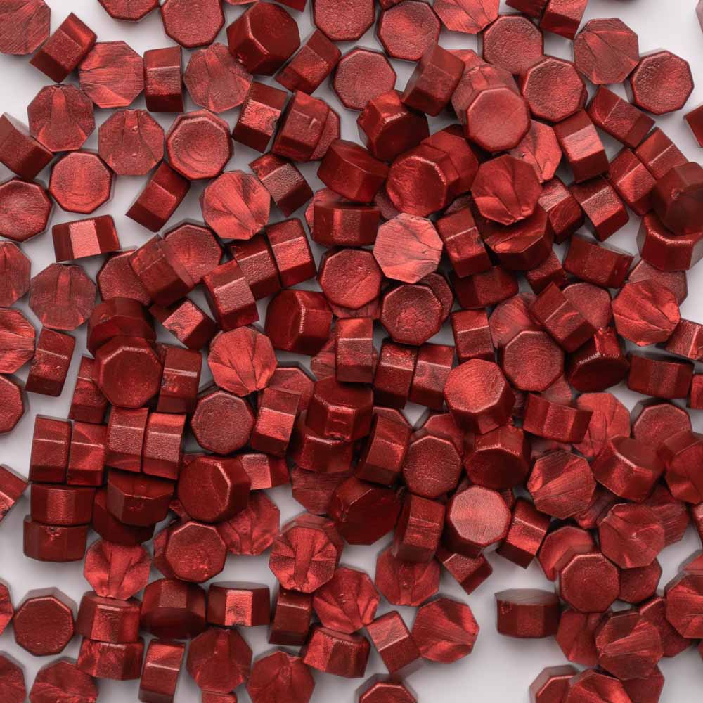 Beads ceara, rosu sidefat, granule ceara pentru sigilii