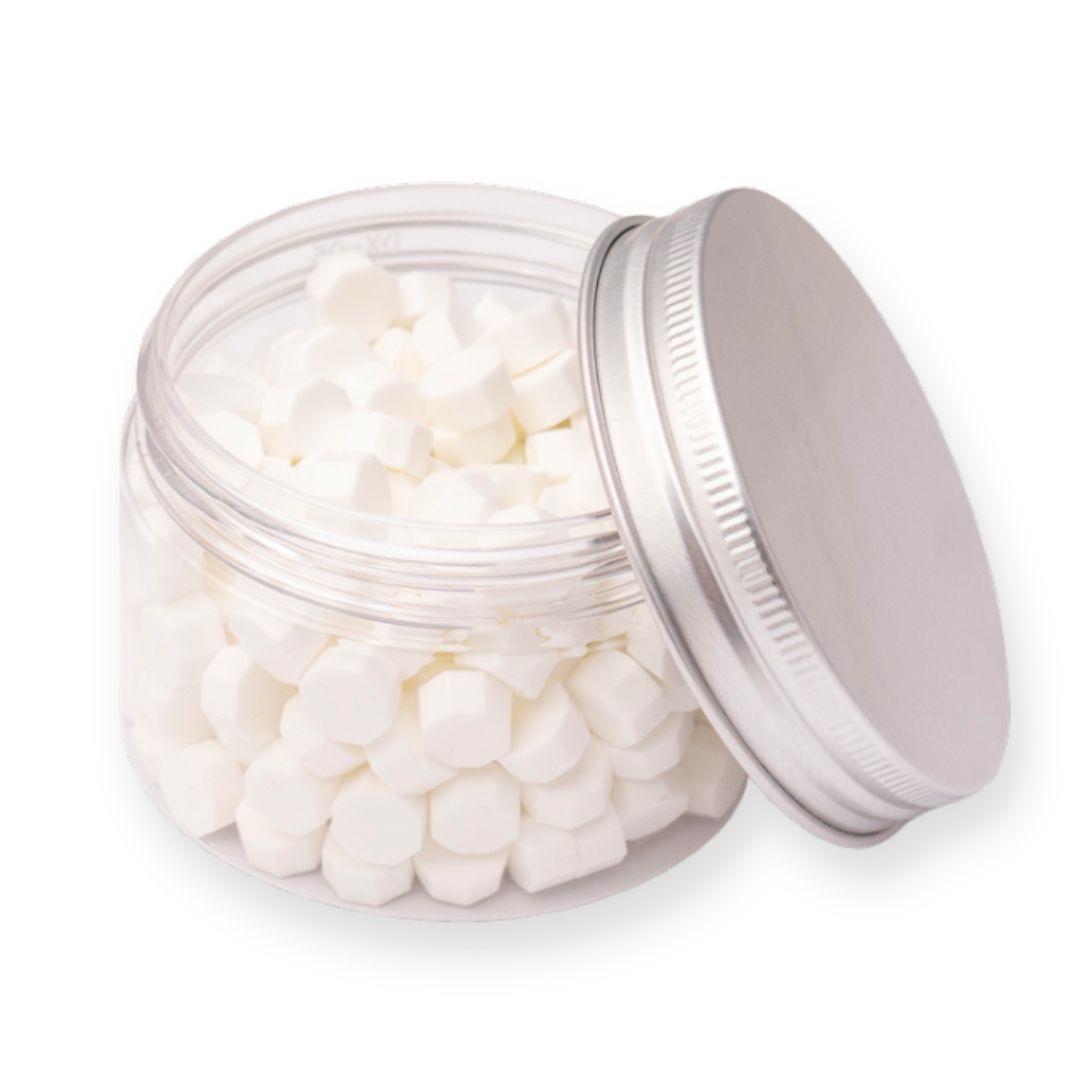 Beads ceara, alb opac, granule ceara pentru sigilii