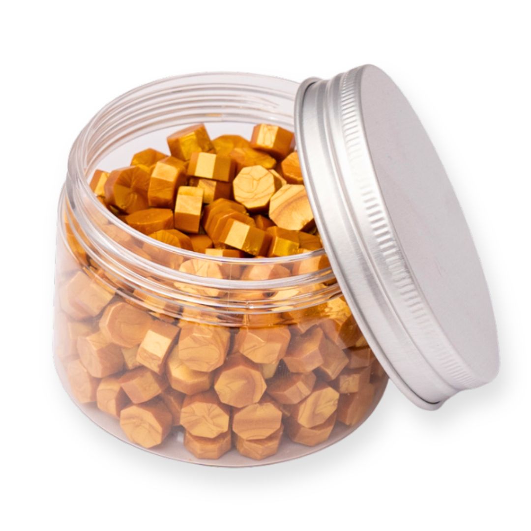 Beads ceara, gold sidefat, granule ceara pentru sigilii