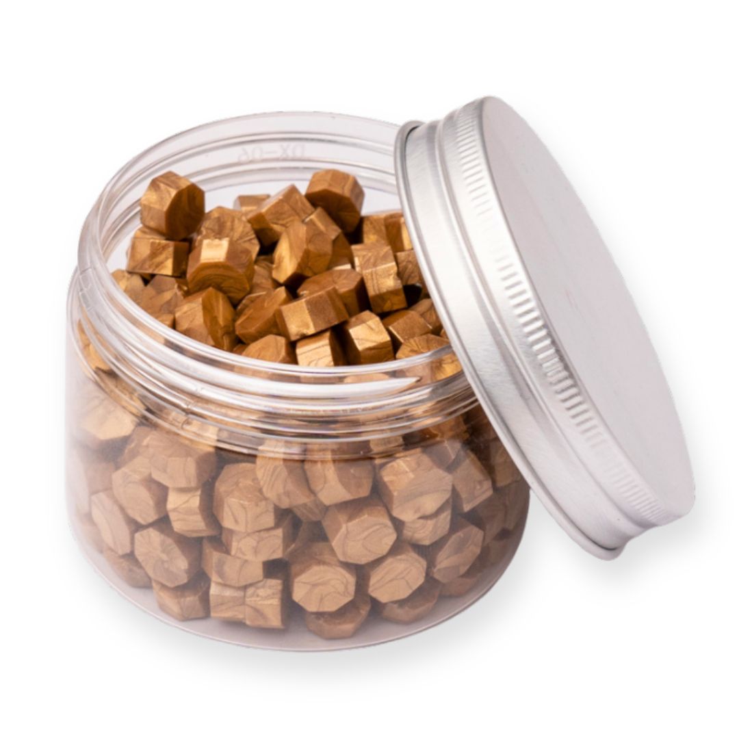 Beads ceara, gold-bronze sidefat, granule ceara pentru sigilii