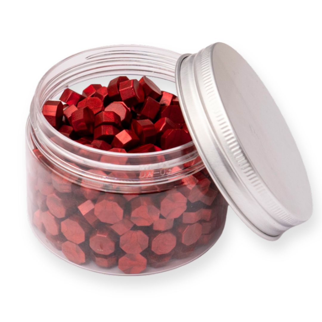 Beads ceara, rosu sidefat, granule ceara pentru sigilii
