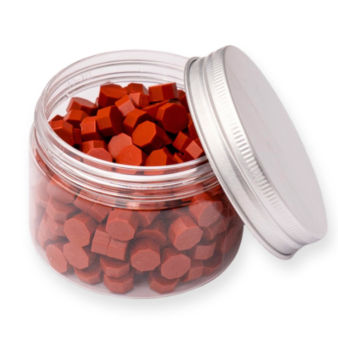 Beads ceara, rosu ruginiu, granule ceara pentru sigilii