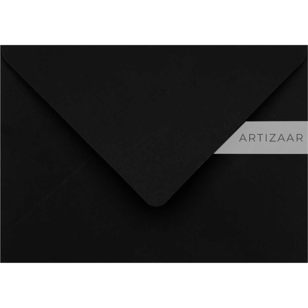 Plic B6, negru intens, finisaj catifea, 125x175 mm, pentru invitatii de nunta