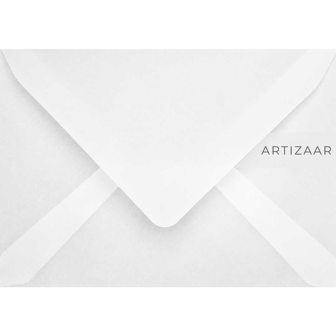 Plic B6, vellum white, 125x175 mm, hartie de calc, pentru invitatii de nunta