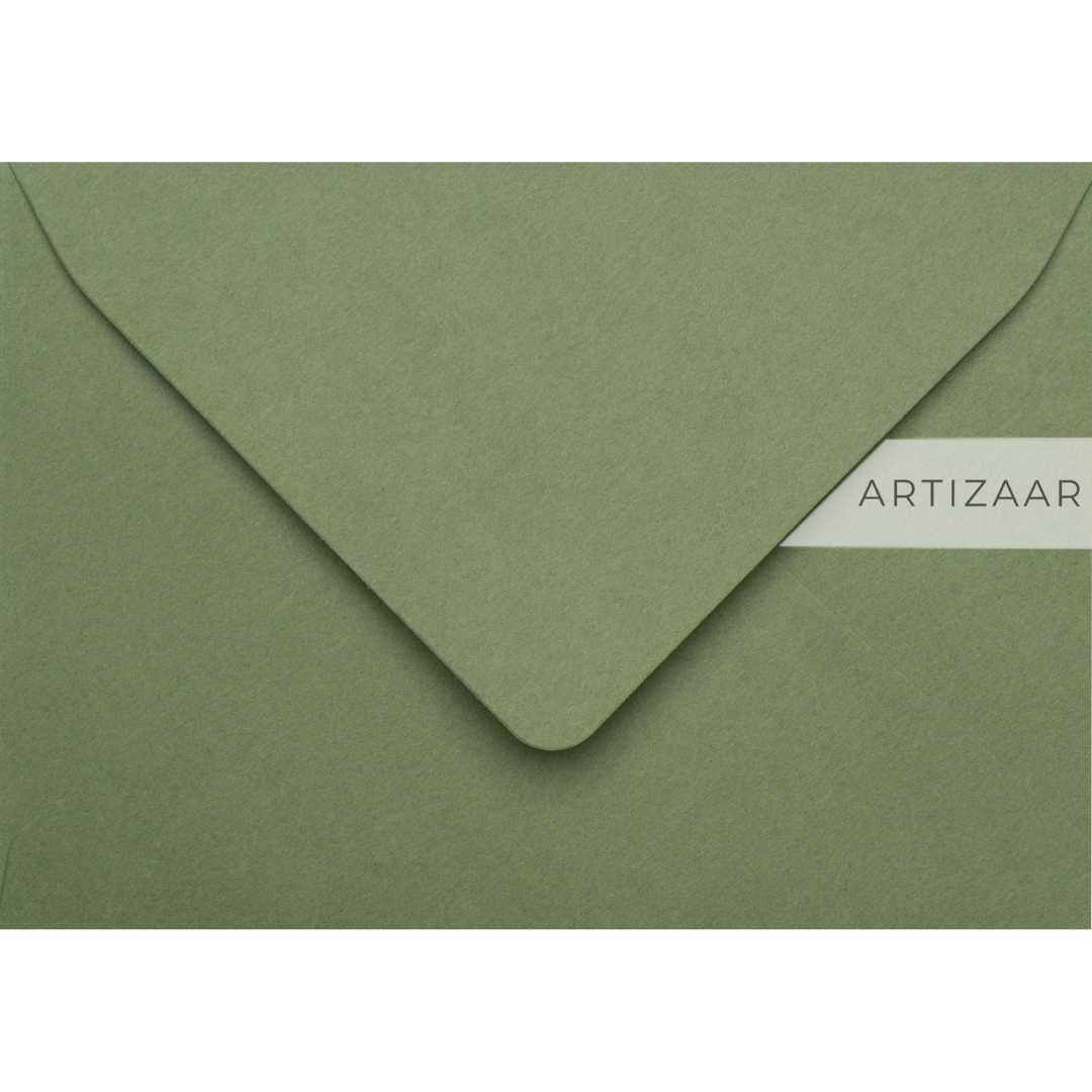 Plic B6, verde olive, 125x175 mm, pentru invitatii de nunta