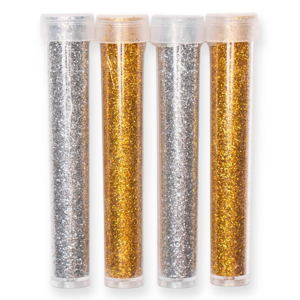 Sclipici fin auriu, 7g, in recipient de plastic cu capac