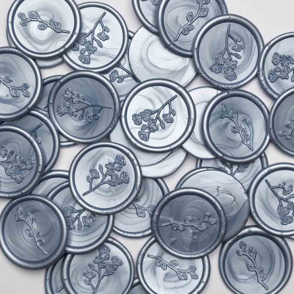 Baton ceara, albastru cenusiu, sidefat metalizat, 1.1 x 13 cm, ceara pentru sigilii