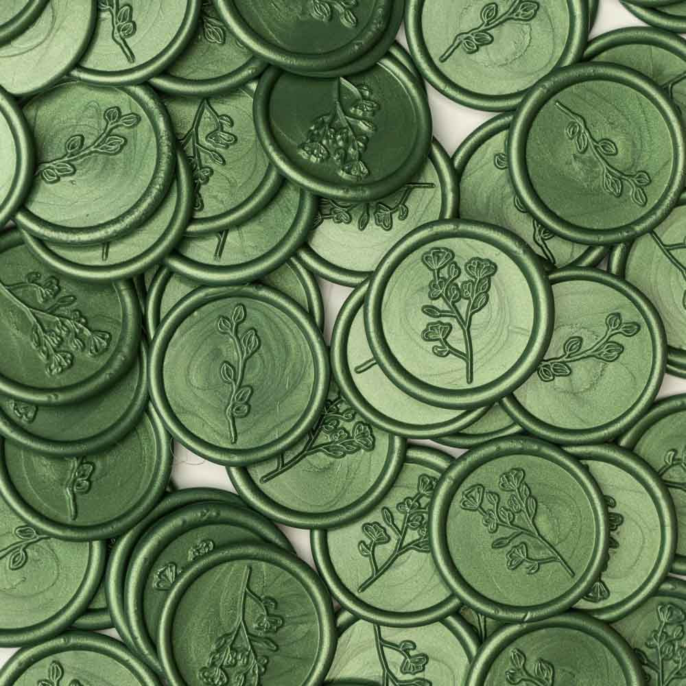 Baton ceara, verde pin, sidefat, 1.1 x 13 cm, ceara pentru sigilii