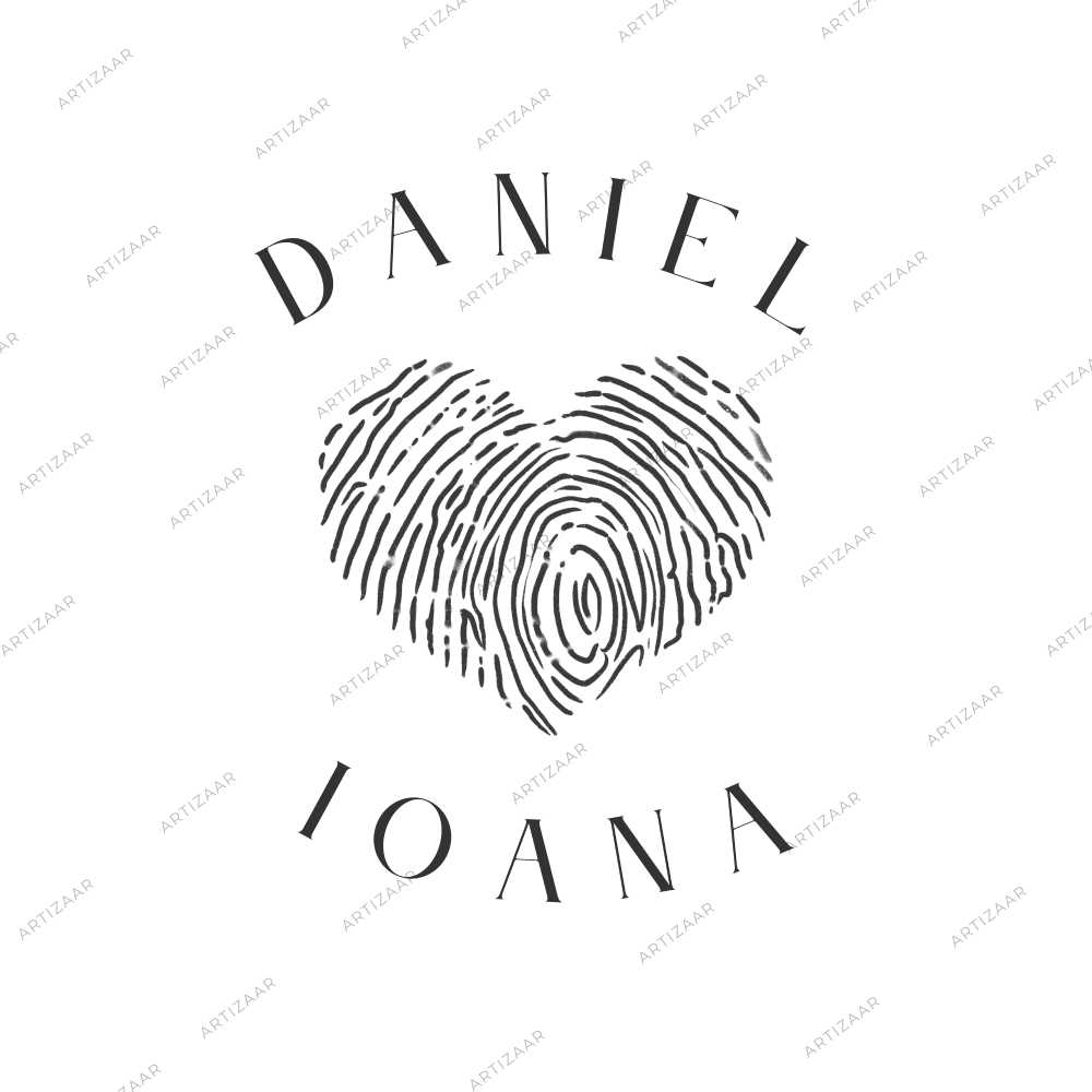 Stampila personalizata cu numele mirilor, Aura, 25 mm