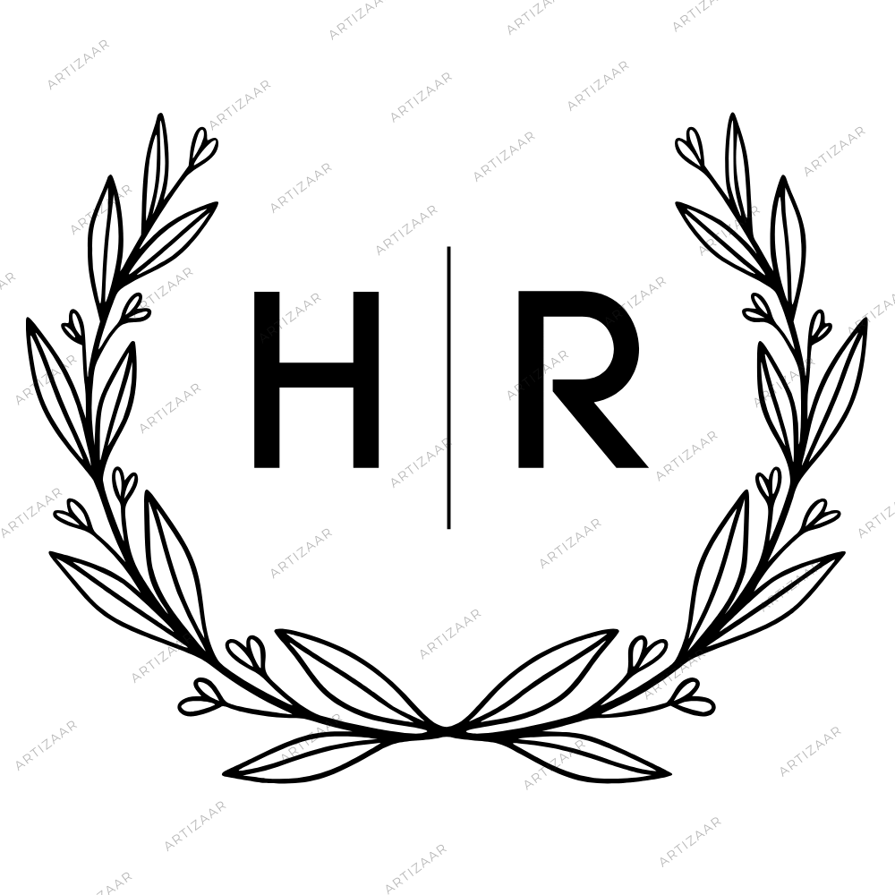 Stampila personalizata cu initialele numelor, Oris, 25 mm