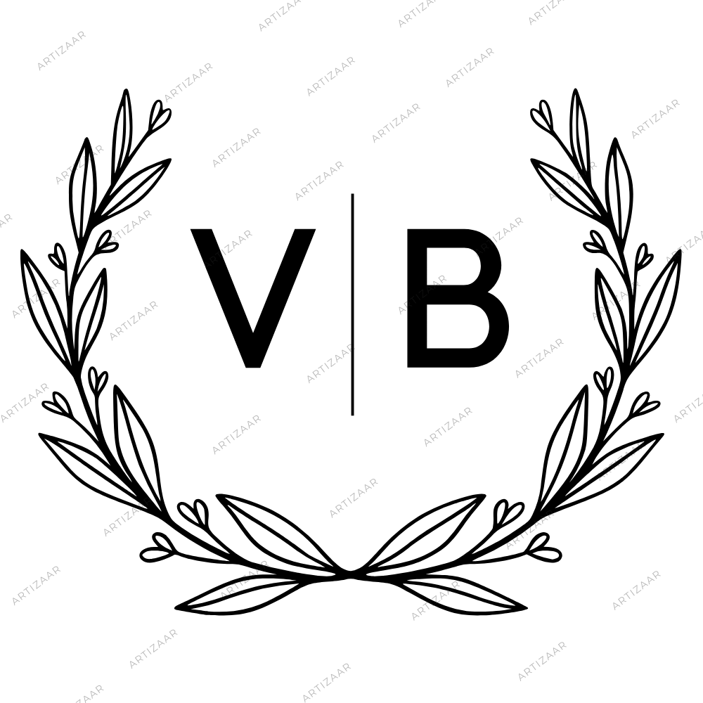 Stampila personalizata cu initialele numelor, Oris, 25 mm