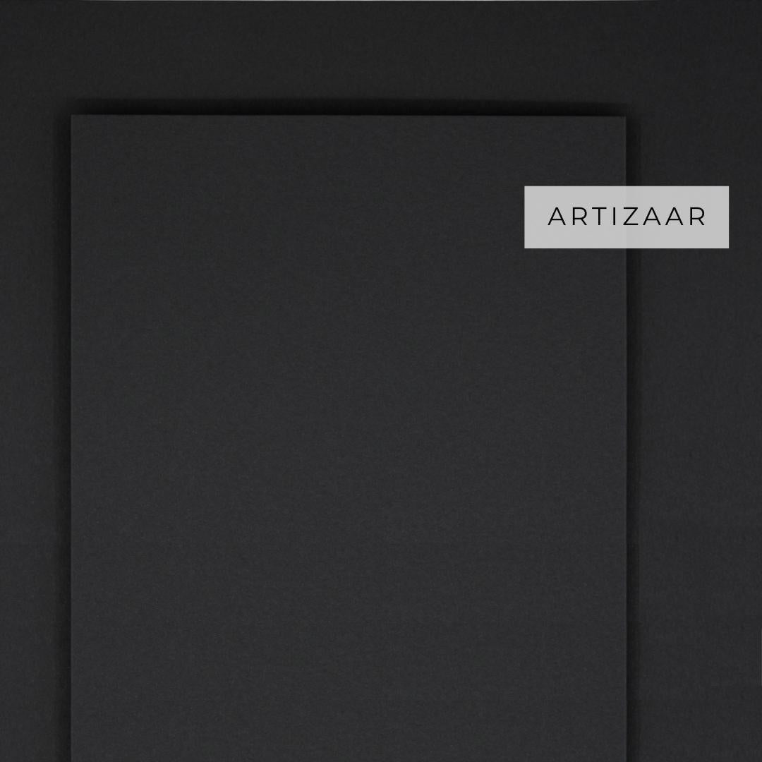 Carton texturat A4, negru simplu, hartie pentru invitatii de nunta - Artizaar.ro