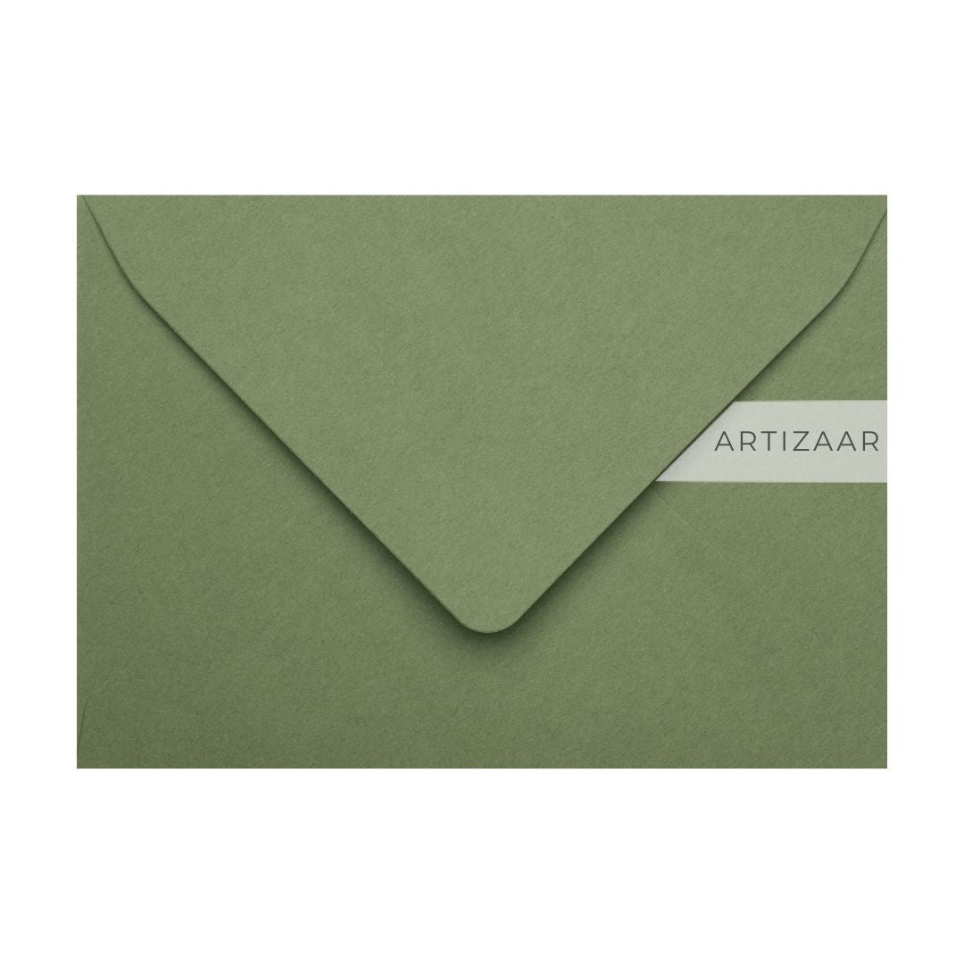 Plic B6, verde olive, 125x175 mm, pentru invitatii de nunta