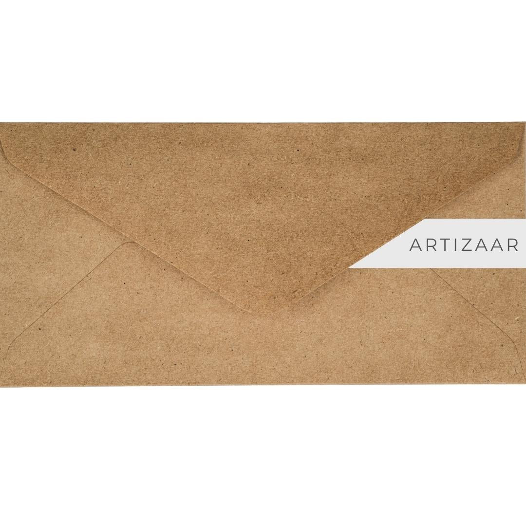 Plic DL, craft, 110x220 mm, pentru invitatii de nunta